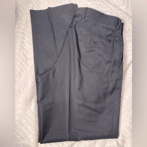 HUGO BOSS James Brown dark gray striped trousers pants flat front